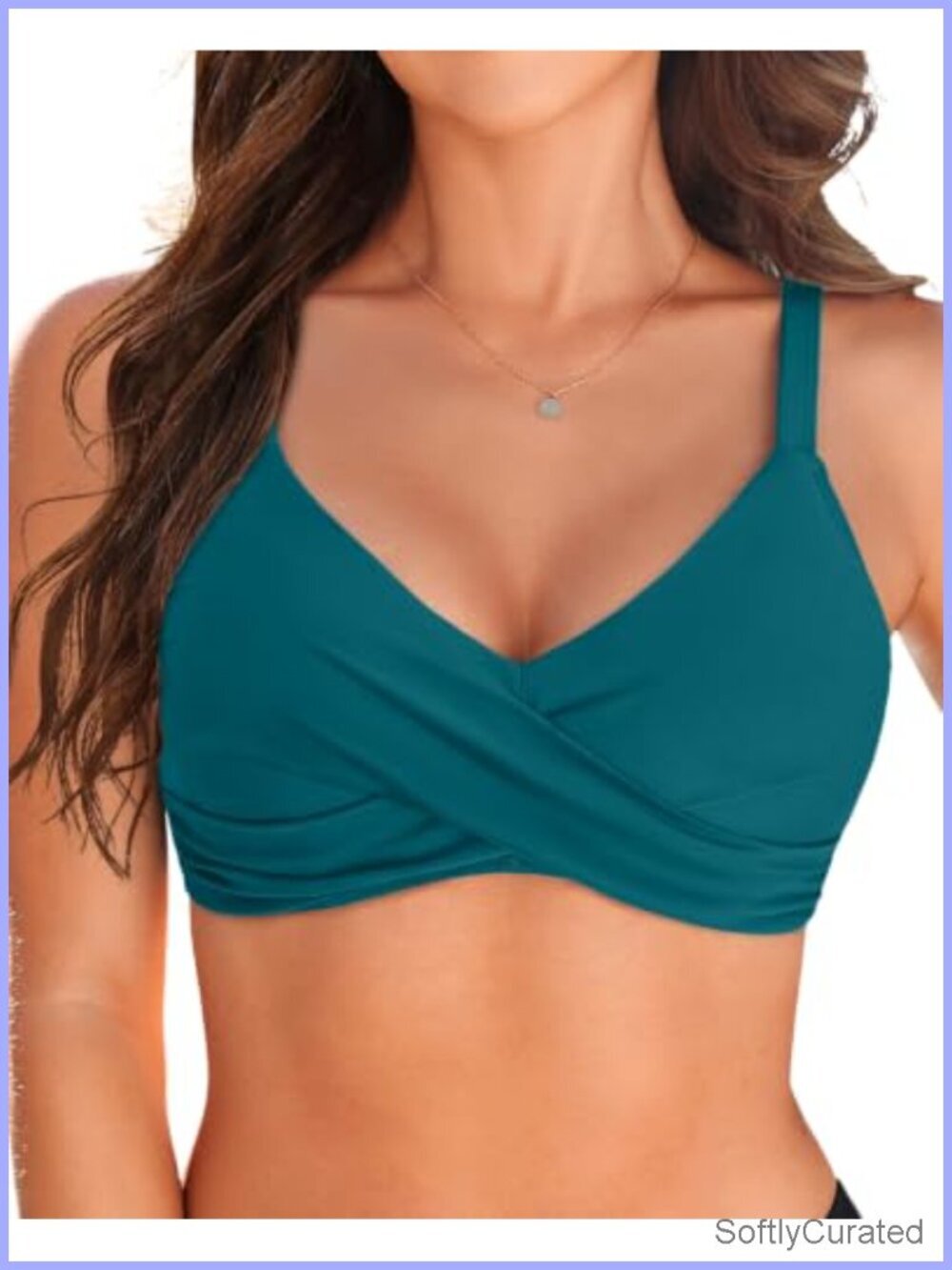 Women Underwire Push Up Padded Bikini Top - Twist Front V-Neck
